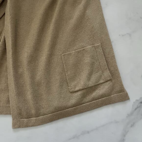 Theory Maritza Cashmere Cardigan Tan Draped Long Sweater Size S Quiet Luxury - Picture 5 of 10